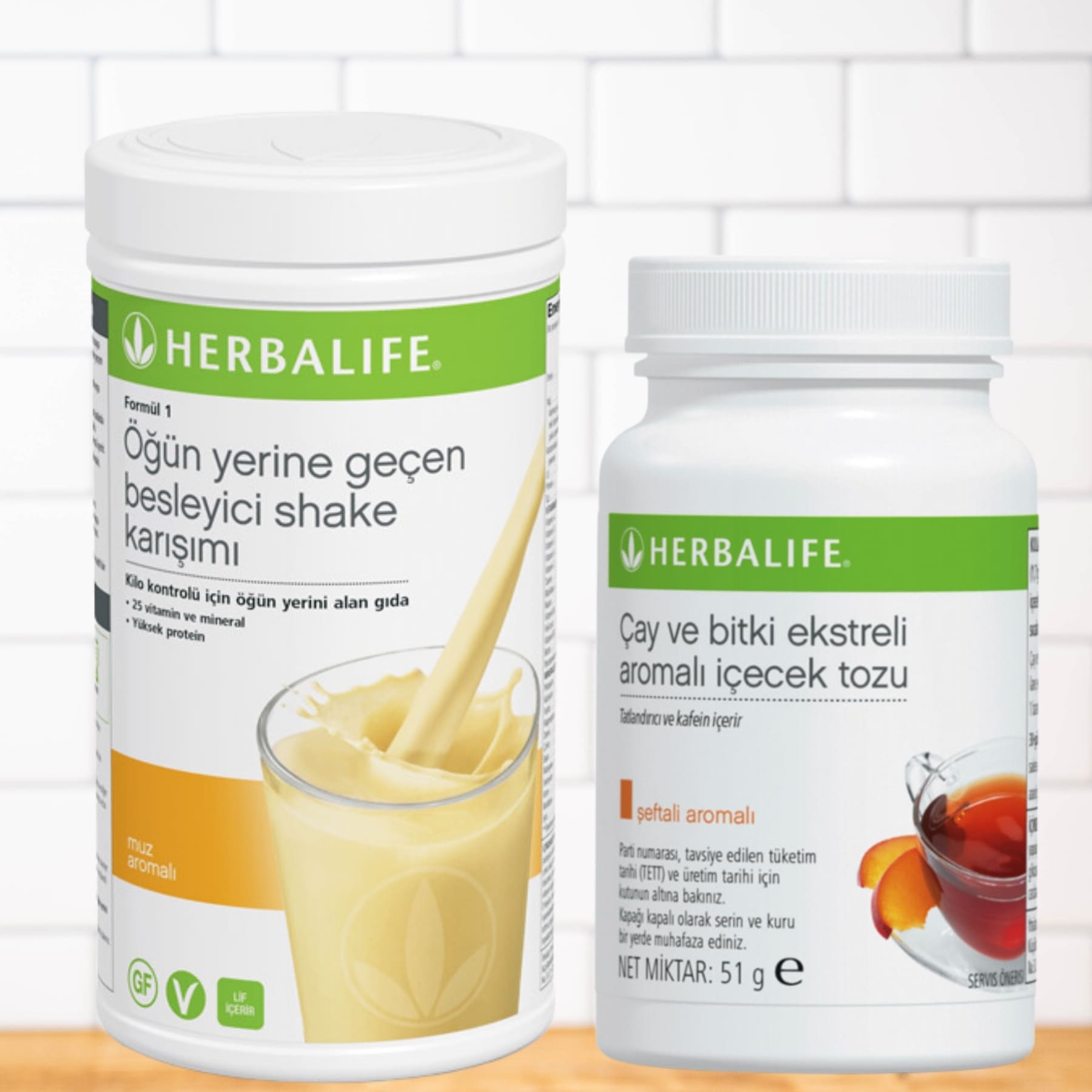 Herbalife Muzlu Shake ve Herbalife Şeftali Çayı 51 Gr Herbalife Muzlu Shake ve Herbalife Şeftali Çayı 51 Gr